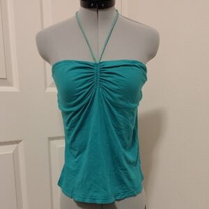 Medium Turquoise Tube Top With Neck Tie